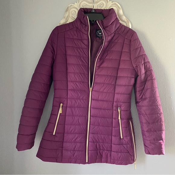 White Mark Plum Puffer Jacket Small - Picture 2 of 12